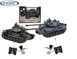 s-idee® 01919 2 x Battle Panzer 1:28 German Tiger T-34 mit integriertem Infrarot Kampfsystem 2.4...