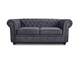 Sofa Chesterfield Asti 2-Sitzer, Couchgarnitur 2-er, Sofagarnitur, Couch mit Holzfüße, Polstersofa...