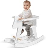 Labebe Baby Schaukelpferd Holz, Weiß Klassisch Schaukeltier, Chic Schaukel Pferd Kinder,...