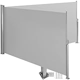 tectake Aluminium Doppel- Seitenmarkise ausziehbar, Outdoor Seitenwand als Garten Sonnenschutz,...
