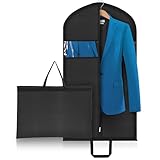 Niviy Kleidersack Anzugtasche 110X60cm,Atmungsaktiv Schwarz Oxford-Stoff,Für Kleiderschrank &...