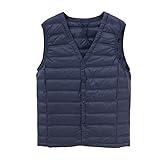 Generisch Steppweste Damen Winter Blau Xxl, Weste Damen Mit Knöpfen Winter Daunenweste Ärmellose...
