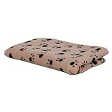 Kerbl Pet Hundedecke Stella, Liegedecke, beige, mit Pfotenmotiv, 140x100cm, Hunde/Katzen, aus...