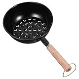 Angoily Eisen Kohleanzünder Topf mit Holzgriff Tragbarer Holzkohle Kaminanzünder für Camping und...
