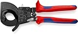 KNIPEX Kabelschneider (Ratschenprinzip) in Blister mit Mehrkomponenten-Hüllen schwarz lackiert 250...