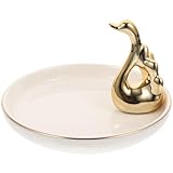 Hemobllo Dekorative Schmuckschale aus Langlebiger Keramik mit Schwanendekor Ringschale und...