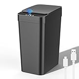 Glovios Mülleimer mit Sensor Mülleimer Küche,12L Wiederaufladbar Elektrischer Abfalleimer mit...