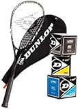 _Dunlop Squashset: Squashschläger BIOTEC LITE TI Silver Deluxe (1x Silver Deluxe Set inkl. 3...