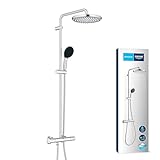 GROHE Vitalio 250, Duschsystem wassersparend 8l pro Min (Regendusche mit Thermostat und schwenkbarem...