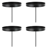 Romadedi Kerzenhalter Adventskranz Stumpenkerzen Schwarz 8cm - 4er Set Advent Kerzenständer ohne...