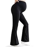 Bestele Damen Schwangerschafts-Leggings, Mutterschaft Yoga Hosen Stretchy Bootcut über dem Bauch,...