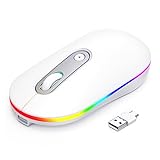 LODVIE Kabellose Maus, 2,4 G, schlank, leise, Computermaus mit RGB-LED-Hintergrundbeleuchtung,...