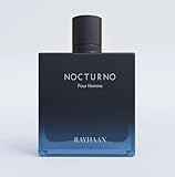 RAYHAAN Nocturno Pour Homme Eau de Parfum, Herrenduft, Flasche aus Glas, Schwarz und Blau