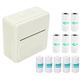 Bisofice Mini Drucker, Mini Fotodrucker für Smartphone mit 11 Rollen Druckerpapier, Bluetooth...