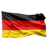 Deutschland Flagge - EM 2024 Fahne 150 * 90 cm groß - Fanartikel - strapahrzierfähiges Polyester &...