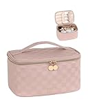 Prite Groß Kosmetiktasche für Damen Reise Kulturtasche aus Wasserdichtem Leder Tragbare...