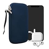 kwmobile Handytasche für Smartphones L - 6,5' - Neopren Handy Hülle Marineblau - Handy Tasche 16,5...