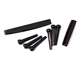VICASKY Akustikgitarren Ersatzteile Schwarz Kunststoff Stegsattel Gitarrensattel und Stegstifte...