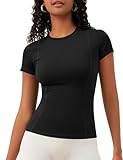 IECCP Damen Tshirt Compression Shirt Shortsleeve Yoga Tops Kurzarm Fitness Blusen Gym Sport Oberteil...