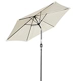 Angel Living Sonnenschirm Ø 270 cm Gartenschirm Marktschirm Terrassenschirm Taupe Rund Sonneschirm...