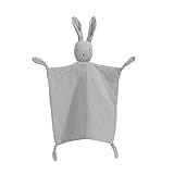 Schmusetuch, Kuscheltuch mit Hase-Köpfchen,Doppellagiger Tüll aus 100% Bio-Baumwolle,Baby Geschenk...