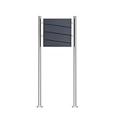 SCHARTEC Design Standbriefkasten SBS-SPB-1 freistehend mit Zeitungsfach Briefkasten stehend Postkast...