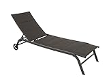 DEGAMO Gartenliege Rollenliege Riva, Stahlgestell grau, Liegefläche Kunstgewebe gepolstert grau,...