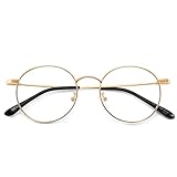 Amazon Brand - Eono Blaulichtfilter Brille für Damen Herren - runde Brille mit Metallgestell -...