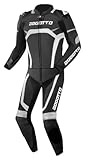 Bogotto Misano 2-Teiler Motorrad Lederkombi, schwarz/weiß, 52