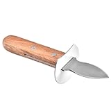 OSALADI Edelstahl Austernmesser mit Holzgriff Scharfes Austernschälwerkzeug für Meeresfrüchte...