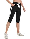 Gyabnw Jogginghose Damen 3/4 Sportbekleidung Sport Damen 100% Baumwolle Training Hose Fitness Damen...