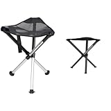 Walkstool - Modell Comfort - Schwarz und Silber & Modell Basic - Schwarz - 3-Beiniger Klapphocker...