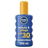 NIVEA SUN Schutz & Pflege Sonnenspray LSF 30 (200 ml), Sonnencreme Spray für 48h Feuchtigkeit,...