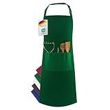 LEFUNDA® Kochschürze Wasserdicht Schürze mit 3 Taschen Verstellbare Grillschürze mit langen...