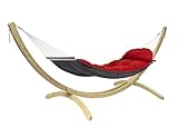 AMAZONAS Hochwertiges XXL-Hängematten-Set mit Fat Hammock Red und Olymp-Gestell aus...