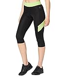 Amazon-Marke: AURIQUE Contrast Panels BAL004 sport leggings damen,Mehrfarbig (Black/Lime),42...