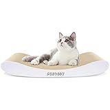 Aibuddy Katzenkratzer, Kurvenkratzmatte, wendbar, aus Karton, Lounge-Bett mit Bio-Katzenminze [ 44 x...