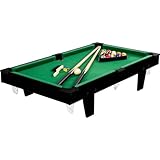 GAMES PLANET Mini Pool Billardtisch Micro inkl. Zubehör (2 Queues, Kugeln, Dreieck, Kreide,...