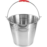 Toyvian Pferdefuttereimer 10L aus Rostfreiem Edelstahl mit Griff Futter und Wassereimer für...