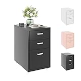 FLEXISPOT Rollcontainer Büroschrank mit 3 Schubladen, Aktenschrank Metallschrank Kommode mit...