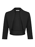 DANAEST Damen Bolero Festlich Strickjacke Elegant Schulterjacke 3/4 Ärmel Kurz Top (708),...