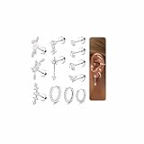 Adramata 12Pcs Helix Piercings Chirurgenstahl Ohrringe Piercing Set CZ Blume Ohr Piercing Ohrstecker...