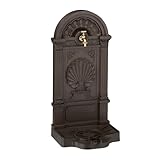 Relaxdays Standbrunnen, Antik-Stil, HBT: 82,5x39x32 cm, Nostalgie, Garten, Terrasse, Wasserhahn,...