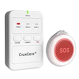 CruxCare C2 Senioren Notruf – 1 Notrufknopf mit Empfänger – Drahtloser Hausnotruf Intern