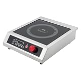 Induktionskochfeld Gewerbliches, 3500 W Induktionskochplatte mit LED-Anzeige 10 Stufen Einstellbar...