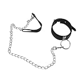 JIAHG Halsfessel Halskette mit O-Ring Slave Halsband Bondage PU Leder Fetisch SM Fesseln Halsbänder...
