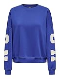 ONLY Damen Sweatshirt ONLSweat Life Back Sleeve Print Pullover Loose Fit 15356793 Surf The Web Birch...