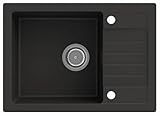 LINDBERGH® Küchen Granit-Spüle Schwarz 'SIM44' mit Siphon, Verbundstoffe Made in Germany, Spülen...