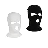 LINSOCLE 2pcs Balaclava - 3-Loch Sturmmaske, Gestrickte Sturmhaube, Multifunktionsmaske, Skimütze...