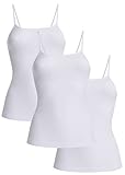 UnsichtBra 3er Pack Damen Shape Unterhemden | Spaghettiträger Basic Top Unterhemd | Mikrofaser...